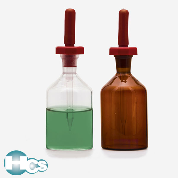 Dropping Bottle with rubber dropping cap, Glass, Isolab